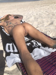 Photo by TatuCouple with the username @TatuCouple, who is a verified user,  June 26, 2024 at 3:54 PM. The post is about the topic Amateurs and the text says 'Getting my nude beach on!'