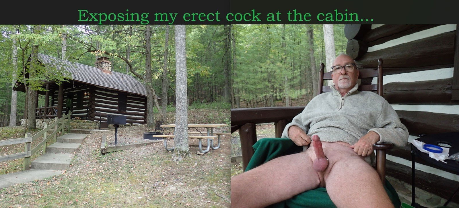 Album by ExposedJacker2 with the username @ExposedJacker2, who is a verified user,  October 13, 2024 at 7:45 PM. The post is about the topic Public & Outdoor Exhibitionism and the text says 'ourselves at the cabin in the middle of the day..'