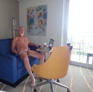 Photo by ExposedJacker2 with the username @ExposedJacker2, who is a verified user,  May 29, 2024 at 4:16 PM. The post is about the topic GayExTumblr and the text says 'Relaxing in the nude in my hotel room while masturbating on cam'