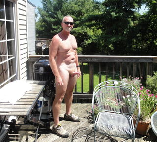 Photo by ExposedJacker2 with the username @ExposedJacker2, who is a verified user,  September 7, 2024 at 7:06 PM. The post is about the topic Gay Exhibitionists and the text says 'Pic 3...the open area behind me is a walkway between condo units.  It's a hot place to expose my erect cock and masturbate..'