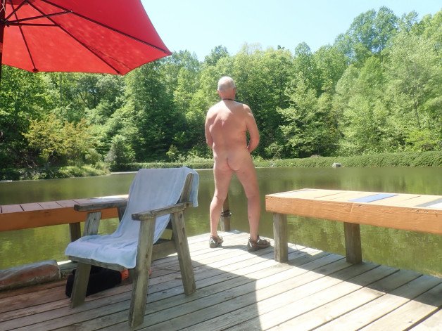 Album by ExposedJacker2 with the username @ExposedJacker2, who is a verified user,  May 1, 2024 at 2:42 PM and the text says 'First day this year at theAdult Nudist Campground'