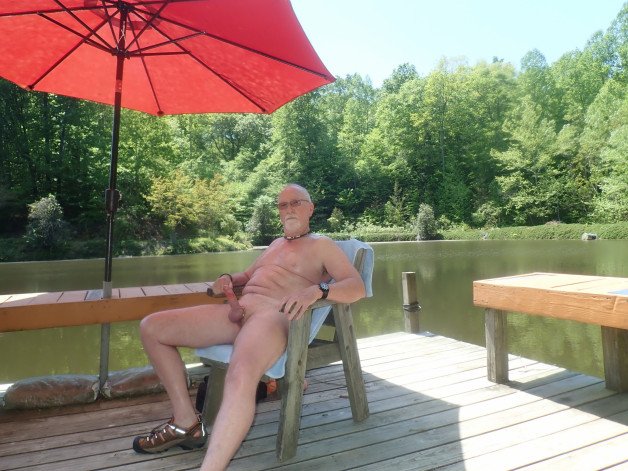 Album by ExposedJacker2 with the username @ExposedJacker2, who is a verified user,  May 1, 2024 at 2:42 PM and the text says 'First day this year at theAdult Nudist Campground'