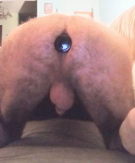 Photo by NakedBiguy with the username @NakedBiguy, who is a verified user,  September 22, 2024 at 11:02 AM and the text says 'Sunday morning butt plug fun'