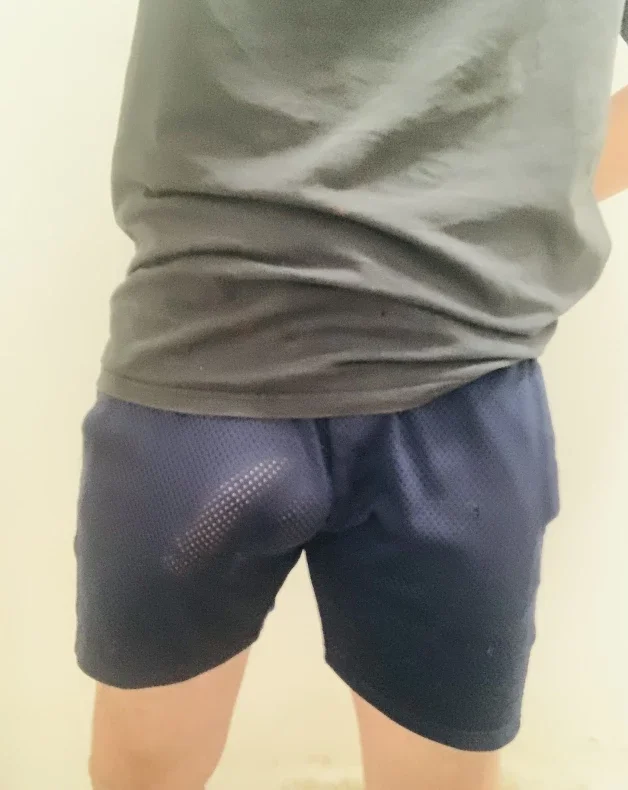 Photo by Gambleboy with the username @Gambleboy, who is a verified user,  April 5, 2024 at 8:23 PM. The post is about the topic Dick slips and Freeballing and the text says 'summer is coming! put on your fav shorts and go outside 😋
#seetrough #dick #shorts'