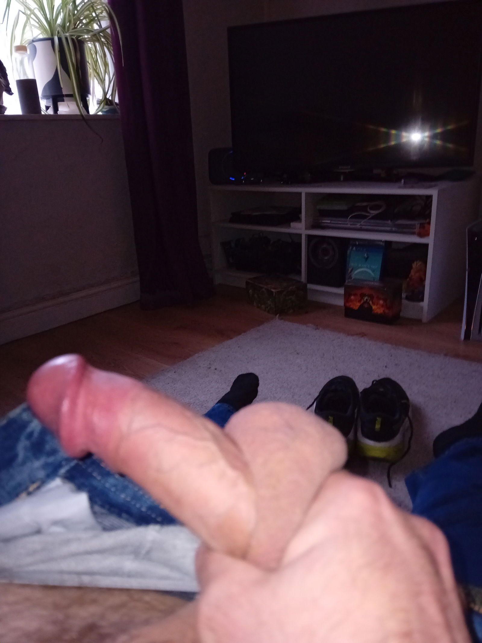 Album by Hornyat40 with the username @Hornyat40, who is a verified user,  October 25, 2024 at 11:44 AM. The post is about the topic Show your DICK and the text says 'quite horny today 😏'