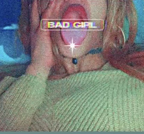 Photo by Prettyyxxxrated with the username @Prettyyxxxrated,  January 3, 2024 at 9:46 PM and the text says 'NAUGHTi BADGAL 😈✨'
