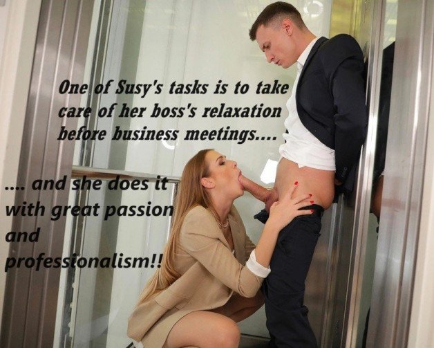 Photo by Lordofsin2 with the username @Lordofsin2, who is a verified user,  May 6, 2024 at 2:29 PM and the text says '#sexy #office #whore #secretary #boss #blowjob'