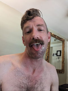 Shared Photo by RandyRion with the username @RandyRion, who is a verified user,  February 6, 2024 at 3:26 PM and the text says 'Thats my spunk on @randyrion'