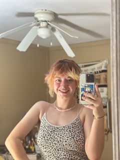 Photo by Abby with the username @redheadabby, who is a star user,  July 18, 2024 at 1:07 PM. The post is about the topic Mirror Selfies and the text says 'hey there'