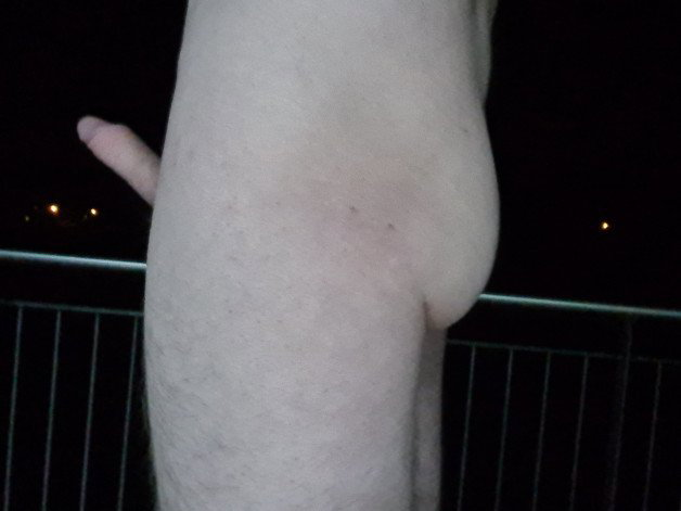 Photo by Unicorn69X with the username @Unicorn69X, who is a verified user,  January 28, 2024 at 1:19 AM. The post is about the topic Regular Dicks and the text says 'On my balcony. ❤️😏'