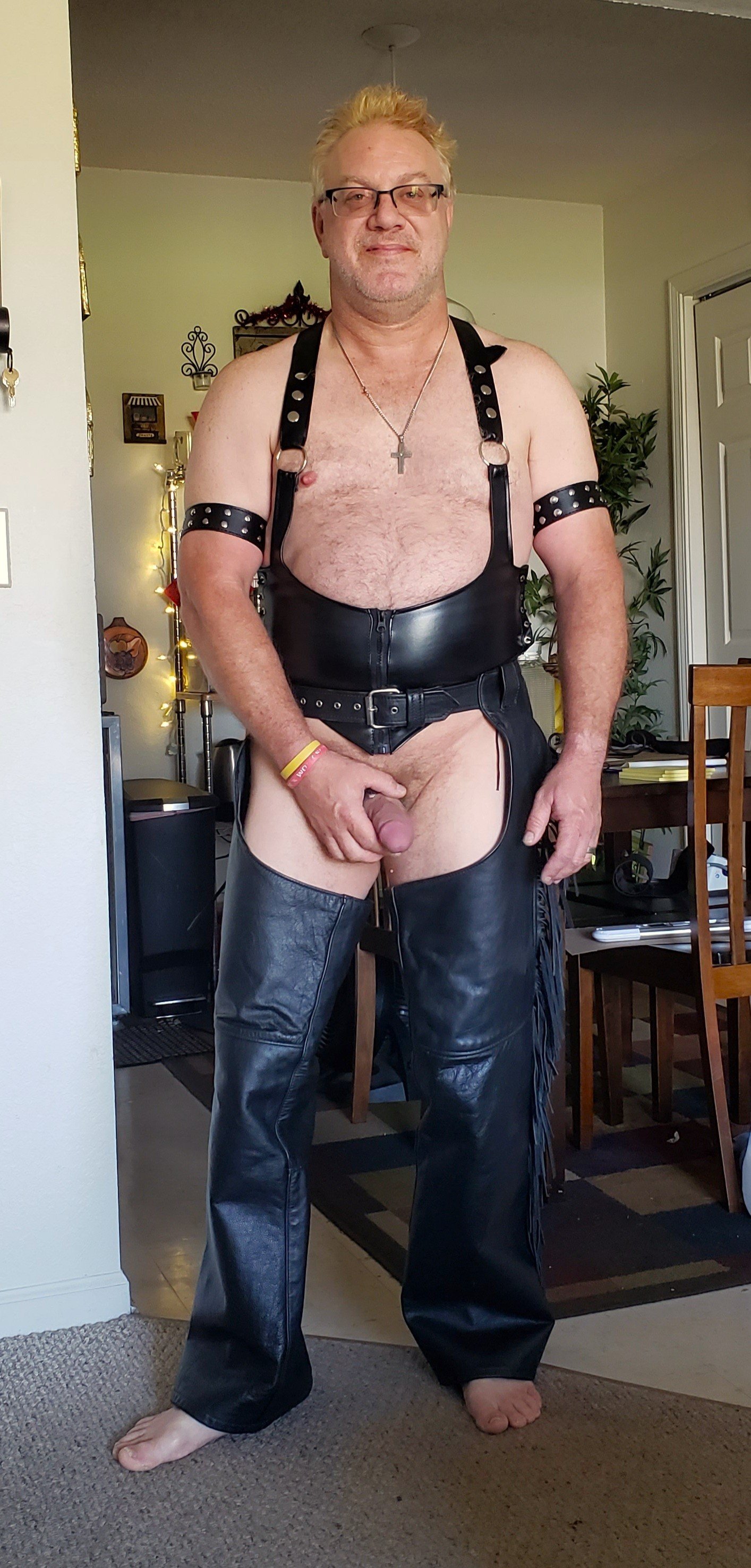 Album by BearCub & Redwolf with the username @BearCub36, who is a verified user,  April 6, 2024 at 7:52 PM. The post is about the topic Gay Porn and the text says 'Redwolf in leather...
#gay #bearcub36 #redwolf #leather #chaps #vest'