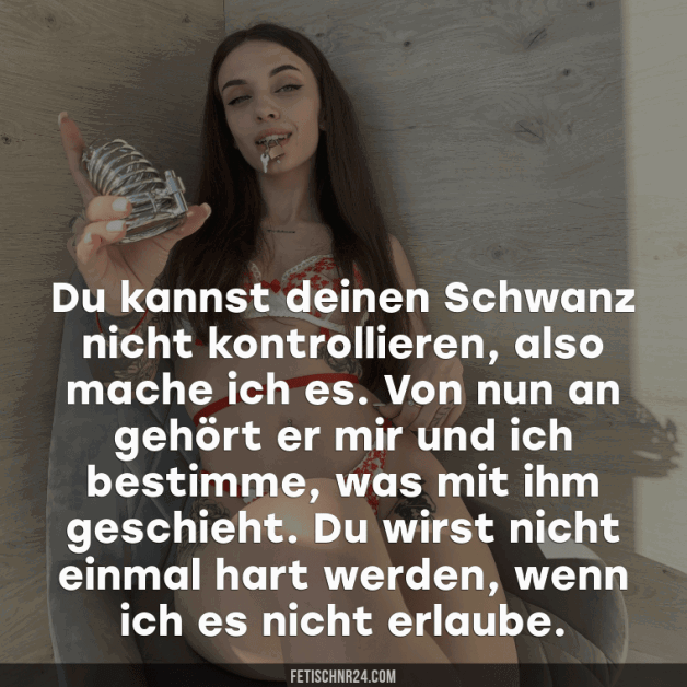 Photo by FetischNr24 - Mrs Emily with the username @FetischNr24, who is a brand user,  November 20, 2024 at 9:10 AM. The post is about the topic Cuckold Captions and the text says 'Es ist einfach nicht mehr deine Entscheidung..'