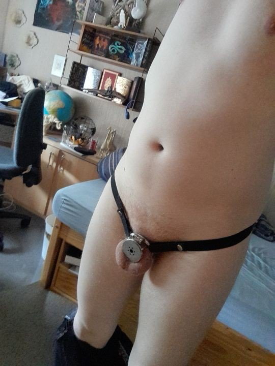 Photo by SlaveboyKai with the username @SlaveboyKai, who is a verified user,  April 12, 2024 at 6:17 PM and the text says 'happy locked for ever 

and there is my dirty asshole for humilate me'
