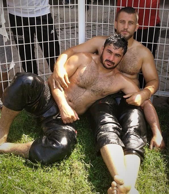 Album by TexCockLover with the username @TexCockLover, who is a verified user,  April 16, 2024 at 9:51 AM. The post is about the topic GayExTumblr and the text says 'Turkish wrestlers. Fucking hot'