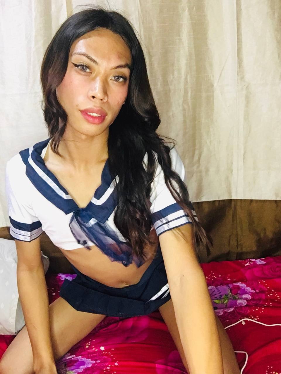 Photo by SissySara69 with the username @SissySara69, who is a verified user,  April 6, 2024 at 5:20 AM. The post is about the topic Filipino Ladyboys and the text says 'naughty little schoolgirl hehehehe'