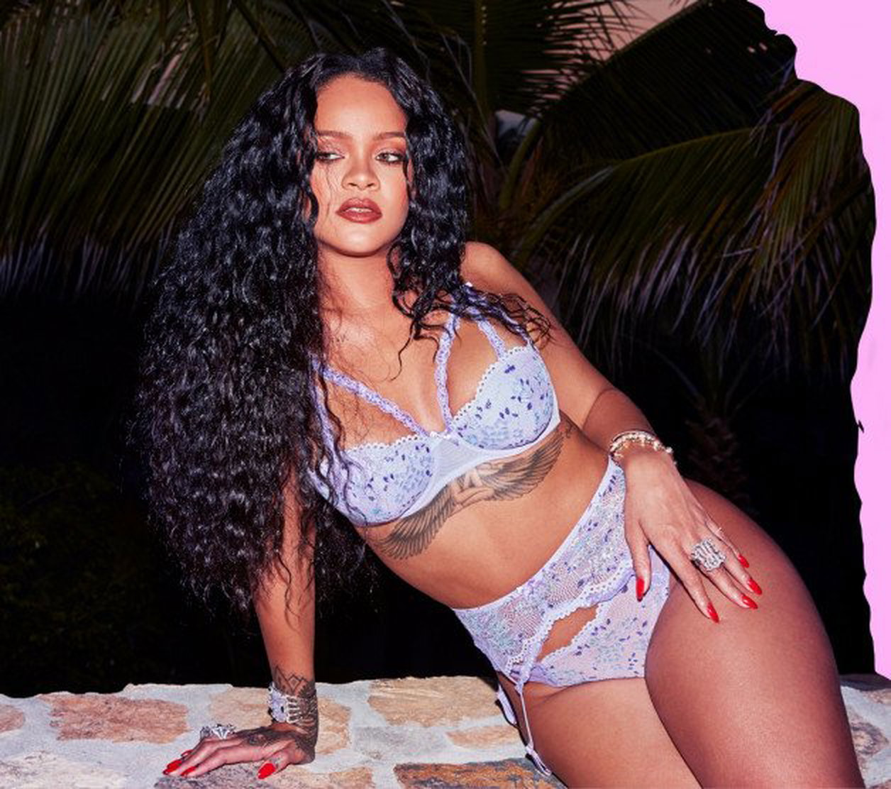 Photo by babecrave with the username @babecrave, who is a verified user,  March 6, 2024 at 2:43 PM. The post is about the topic Rihanna and the text says 'The gorgeous #Rihanna
🔥🔥🔥🔥
#celebs #lingerie #babes #ebony #celebrity'