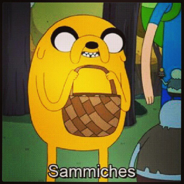 Photo by Nutterbutter with the username @NuttsNButts,  January 17, 2013 at 12:35 AM and the text says '#Adventure#time#AdventureTime#Finn#Jake#Sammmiches'