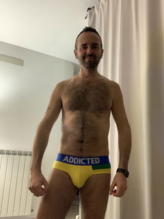 Photo by Acer2212 with the username @acer2212, who is a verified user,  June 11, 2024 at 6:17 AM. The post is about the topic Gay Underwear and the text says 'Yellow addicted'