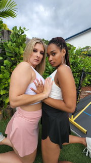 Photo by HotwifeLexiLove with the username @HotwifeLexiLove, who is a star user,  June 3, 2024 at 9:31 PM and the text says '@addisfouche and ai had a little fun before our tee time started today!! 

#sluts #interracial #pawgs #ass'