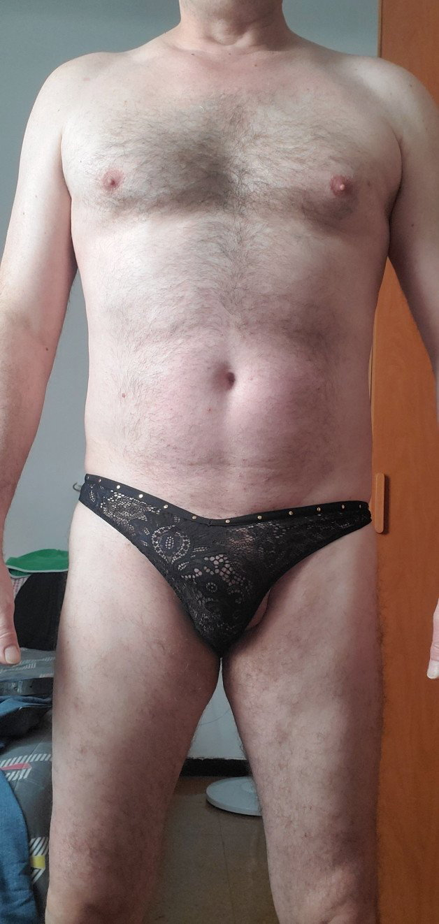 Photo by Herrero123 with the username @Herrero123, who is a verified user,  April 18, 2024 at 10:23 AM. The post is about the topic Panties  for all genders and the text says '#meninpanties'