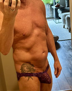 Photo by Mrlucky with the username @Mrlucky261, who is a verified user,  November 11, 2024 at 6:47 PM. The post is about the topic Gay Underwear and the text says 'purple leapord'