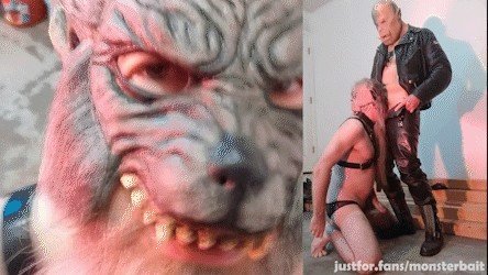 Photo by Monsterbait with the username @Monsterbait, who is a star user,  November 23, 2021 at 5:41 PM. The post is about the topic GayExTumblr and the text says 'Throat this orc dick wolfy!
New video up on our Tier 2. Will be on all sub levels soon. 
#MonsterSex #OrcSex
#gayorc #gaymonster #gaysex #gay #oral #leather #biker #fetish #kink #daddy #throat #training #humanpups #petplay #werewolf #justforfans..'