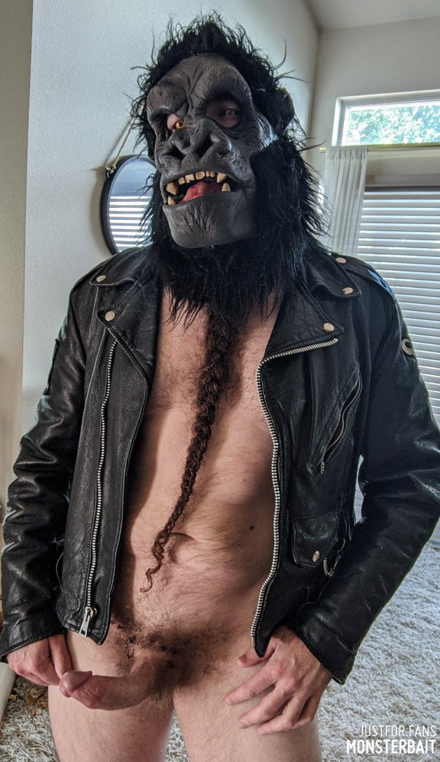 Photo by Monsterbait with the username @Monsterbait, who is a star user,  September 19, 2021 at 5:51 PM. The post is about the topic Gay and the text says 'Leather biker apes with beards and bananas! 

More Halloween monster, fetish and mask stuff on our subscriber pages!

Click for more info, samples, and subscriptions. 

#leather #fetish #kink #biker #gorilla #mask #daddy #dadbod #ape #monkeyman..'