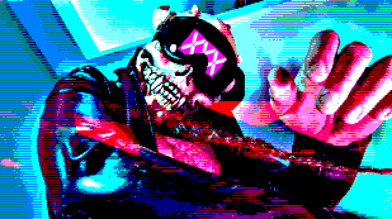 Photo by Monsterbait with the username @Monsterbait, who is a star user,  December 29, 2020 at 4:08 PM. The post is about the topic DemonSex and the text says 'Digital Demons Invade Meat Space

A combination of rubber, photography, photoshop, & filters. 

#8bit #retro #pixelart #demon #monster #pinup #eroticart #art #gayartist #gayart #pixel #rubber'