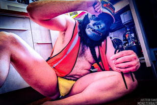Photo by Monsterbait with the username @Monsterbait, who is a star user,  June 10, 2024 at 9:51 AM. The post is about the topic GayExTumblr and the text says 'Fix-It Ape has a lot of work around the Paris area. Whether it's plumbing or just screwing something back in place.  He's got the tools and the expertise you need.
Come watch his adventures on our sub pages!'