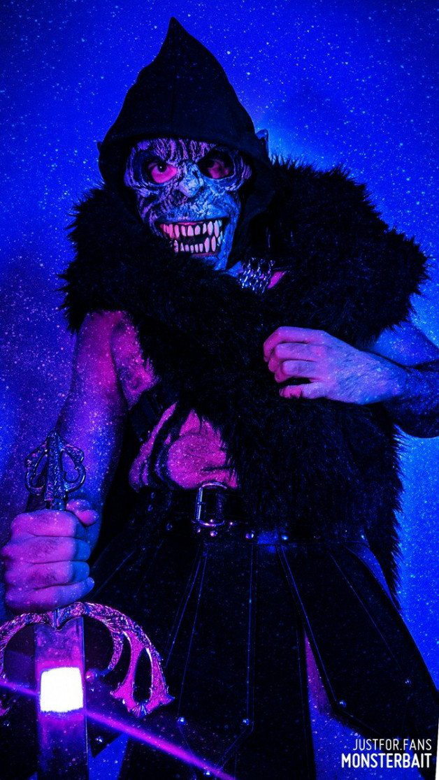 Photo by Monsterbait with the username @Monsterbait, who is a star user,  December 21, 2021 at 5:11 PM. The post is about the topic GayExTumblr and the text says 'The Ghoul 

Just experimenting with masks & outfits as usual. No filters on the subscriber posts but I have an additional 9 to 23 shots. Just had this starry idea for this shot. 

#pinups #photo #male #men #man #gay #cosplay #costume #mask #monster..'
