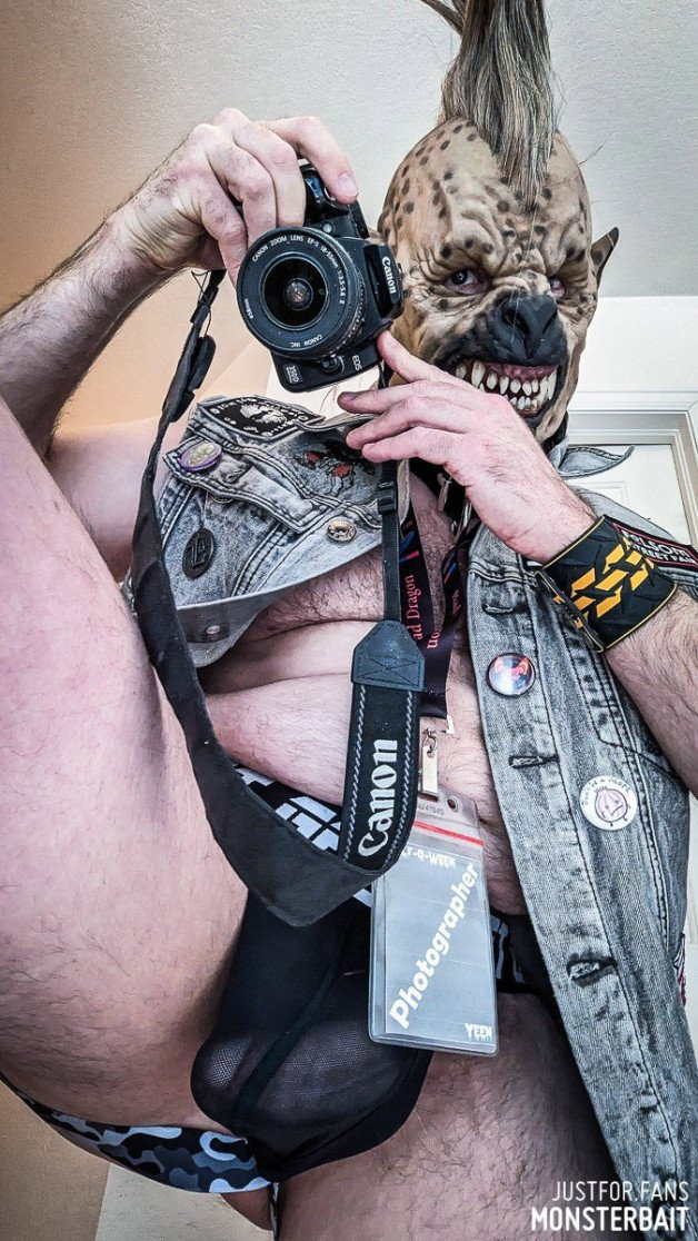 Photo by Monsterbait with the username @Monsterbait, who is a star user,  April 17, 2024 at 5:18 PM. The post is about the topic GayExTumblr and the text says 'The press gnoll has more yeen peen to photograph.
Complete sets are up for our subscribers on our JustForFansSite.
Love love love this Forttroff jock. Perfect for this punk look!'