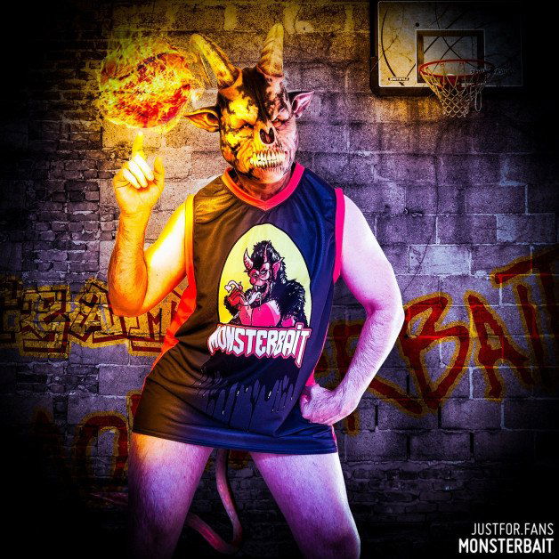 Photo by Monsterbait with the username @Monsterbait, who is a star user,  May 5, 2024 at 3:29 PM and the text says 'Horny demon wants you to play with his balls. 

I'm excited & proud of our new sports apparel. Great for fitness if you want to keep the sweat off you and later share it with good doggos.

Check my new stuff on Etsy!
monsterbait.etsy.com'