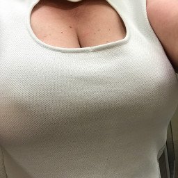 Photo by Foxywifey1975 with the username @Foxywifey1975, who is a verified user,  April 22, 2024 at 5:45 PM and the text says 'Is this too sexy for work?'