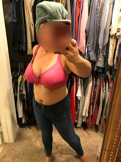 Photo by Foxywifey1975 with the username @Foxywifey1975, who is a verified user,  April 29, 2024 at 11:55 AM and the text says 'Trying to decide which shirt to wear...if any'