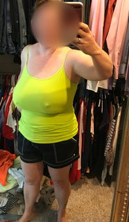 Album by Foxywifey1975 with the username @Foxywifey1975, who is a verified user,  April 21, 2024 at 3:10 PM and the text says 'Going to do some yardwork today. Think the neighbors will like? I mean no bra means anything could happen. 

Need to do some laundry too'