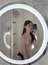 Photo by Mia.ts with the username @Mia.ts, who is a star user,  May 18, 2024 at 6:01 AM. The post is about the topic Beautiful Trans Woman and the text says 'Beautiful trans girl in the mirror🥵🥵'
