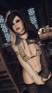 Album by Skyrim4Ever91 with the username @Skyrim4Ever91, who is a verified user,  October 16, 2024 at 9:40 PM. The post is about the topic Porn Comics and the text says 'New WIP Goth Character
More at subscribestar.adult/skyrim4ever'