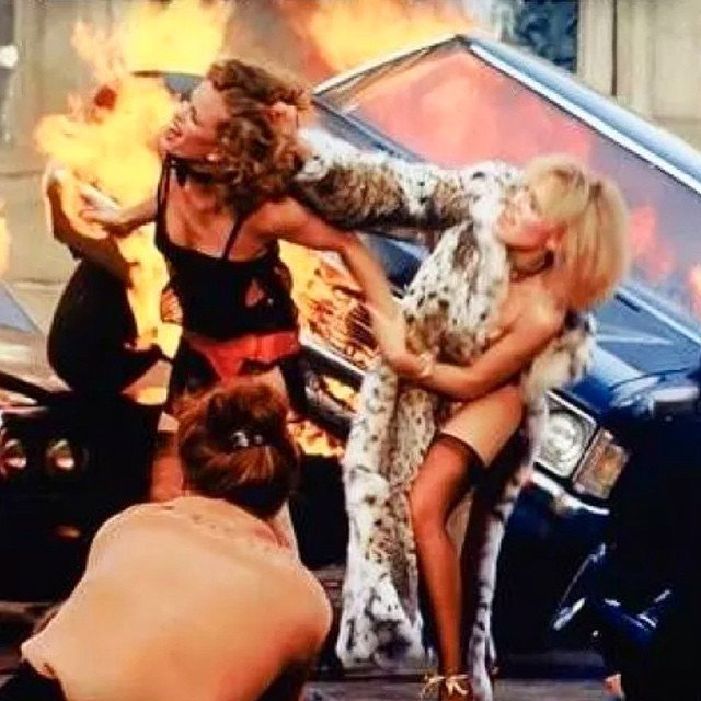 Photo by cssdude with the username @cssdude,  April 15, 2015 at 2:10 PM and the text says '#fur #disco #glam #glamour #movie #movieset #fire #fashion #photoshoot #1970s #style #ñifestyle #luxe #luxury #vintage #retro #dope #swag #catfight #flame #fashion #seventiesfashion #blonde'