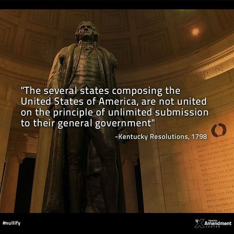 Photo by Ron with the username @rft161355,  October 11, 2016 at 2:03 AM and the text says 'tenthamendmentcenter:

The federal government cannot be trusted to limit its own power.

#jefferson #thomasjefferson #foundingfathers #constitution #government #10thAmendment #nullify #nullification #liberty #tenthamendment #freedom #history #quote..'