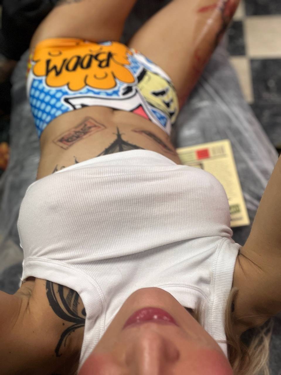 Photo by Wendy Wonder with the username @WendyWon, who is a star user,  May 29, 2024 at 12:58 AM. The post is about the topic Tattoo and the text says 'My new tattoos are covering my body more and more, guess where the next one will be?💡'