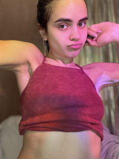 Photo by naughtymolly with the username @naughtymolly, who is a star user,  July 10, 2024 at 1:06 PM. The post is about the topic Teen and the text says 'Would you lick my armpits if I told you too?'