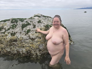 Photo by Humiliation Pig Slut with the username @HumiliationPigslut, who is a verified user,  September 5, 2024 at 7:18 PM and the text says 'Went to a nude beach for the first time, well clothing optional beach.
#nudebeach #nude #beach #BBW'