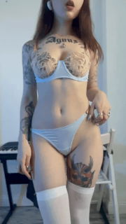 Photo by Ophelia with the username @yourfatale, who is a verified user,  May 23, 2024 at 8:21 PM. The post is about the topic Bra/Panty/Lingerie/Bikini and the text says 'im becoming an art gallery'