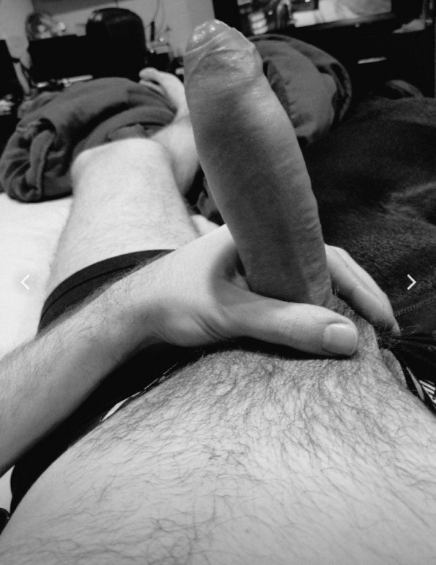 Photo by JayGarrik with the username @JayGarrik, who is a star user,  June 4, 2024 at 6:27 PM. The post is about the topic Black and White Erotica and the text says 'showing off my thick uncut cock in black and white. I could really use a nice wet mouth wrapped around it. any takers😜'