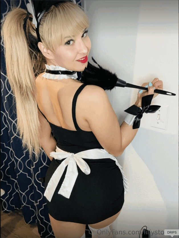 Photo by lillystormx with the username @lillystormx, who is a star user,  November 26, 2024 at 4:15 AM. The post is about the topic Maid and the text says 'Do you need a naughty kinky maid? 😈'