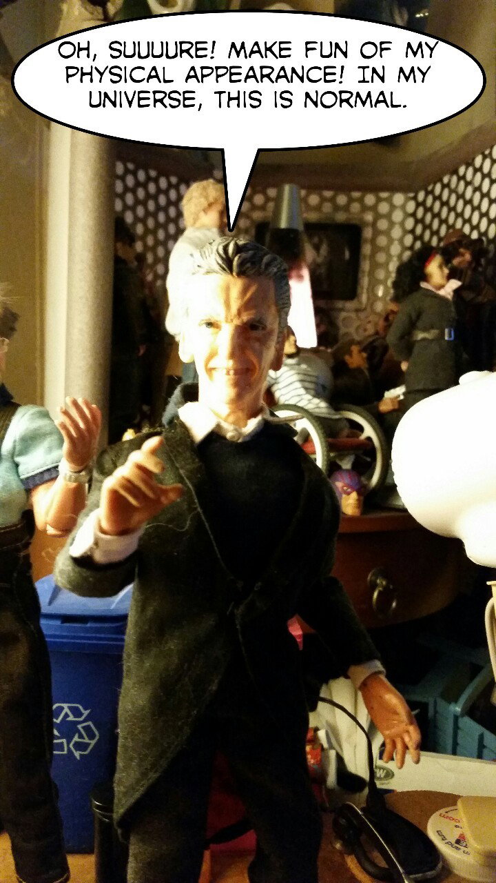 Photo by leviathan0999 with the username @leviathan0999,  February 25, 2015 at 1:26 AM and the text says 'Okay, I&rsquo;ve come up with a justification for the size of his head. I&rsquo;m good. #TheGoodWhovian  #Doctor  #Who  #Peter  #Capaldi  #AU  #Thunderbirds  #universe  #brilliant  #sculpt'