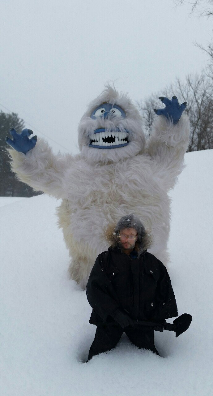 Photo by leviathan0999 with the username @leviathan0999,  January 27, 2015 at 11:38 PM and the text says 'When Blizzard 2015 arrived from the North Pole, a visitor came with it. #Blizzard  #2015  #From  #the  #North  #Pole'