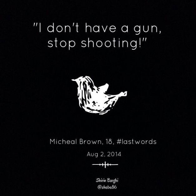 Photo by leviathan0999 with the username @leviathan0999,  September 2, 2014 at 6:42 PM and the text says 'micdotcom:

Potent minimalist art sends a strong message about police and vigilante brutality in America

Journalist and artist Shirin Barghi has created a gripping, thought-provoking series of graphics that not only examines racial prejudice in today’s..'