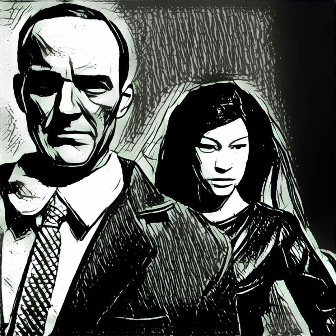 Photo by leviathan0999 with the username @leviathan0999,  August 20, 2016 at 8:31 AM and the text says 'I ran an old picture of my 12&quot; Coulson &amp; May figures through a smartphone app called Prisma. Modern pop art ensued. #marvel's  #agents  #of  #shield  #philinda  #prisma  #instant  #art  #that  #was  #easy  #knock-off  #Clark  #Gregg  #head..'