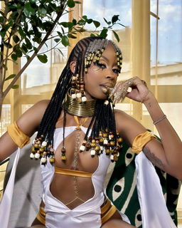 Photo by Petite Ebony Naomi with the username @ebonynaomii, who is a star user,  October 28, 2024 at 8:54 PM. The post is about the topic Black Beauties and the text says 'Cleopatra eats people like you for lunch'